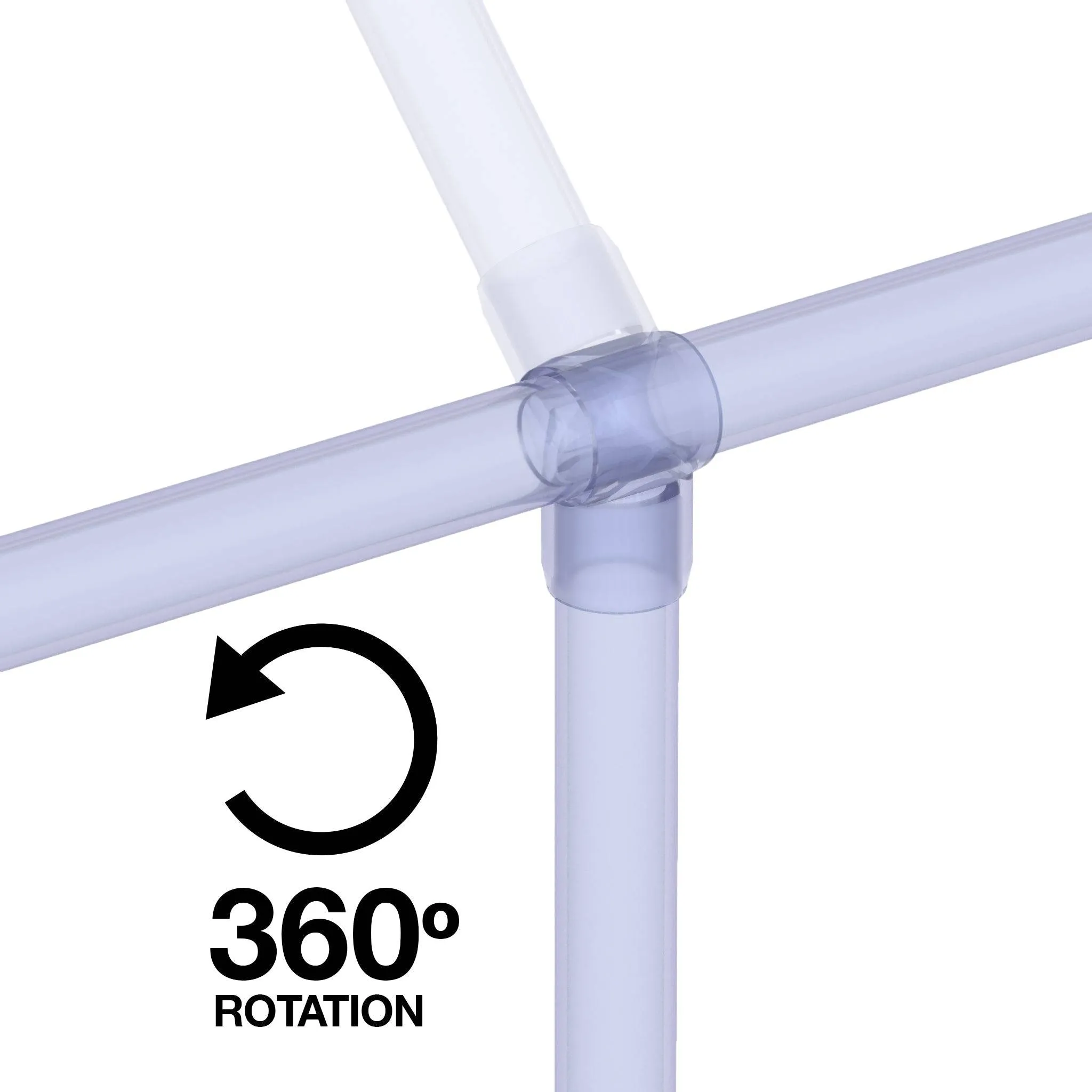 3/4 in. Slip Sling PVC Tee, Furniture Grade - Clear