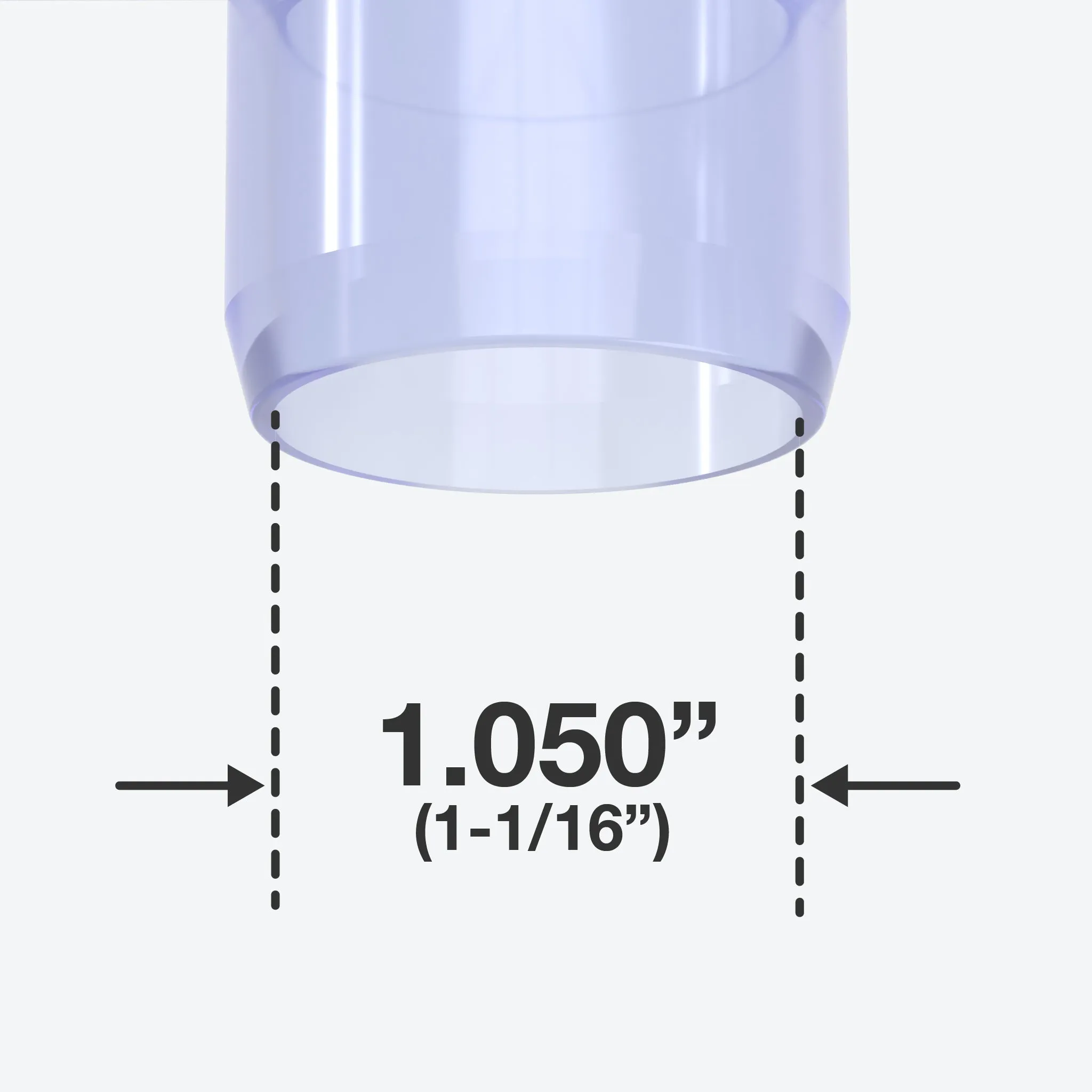 3/4 in. Slip Sling PVC Tee, Furniture Grade - Clear