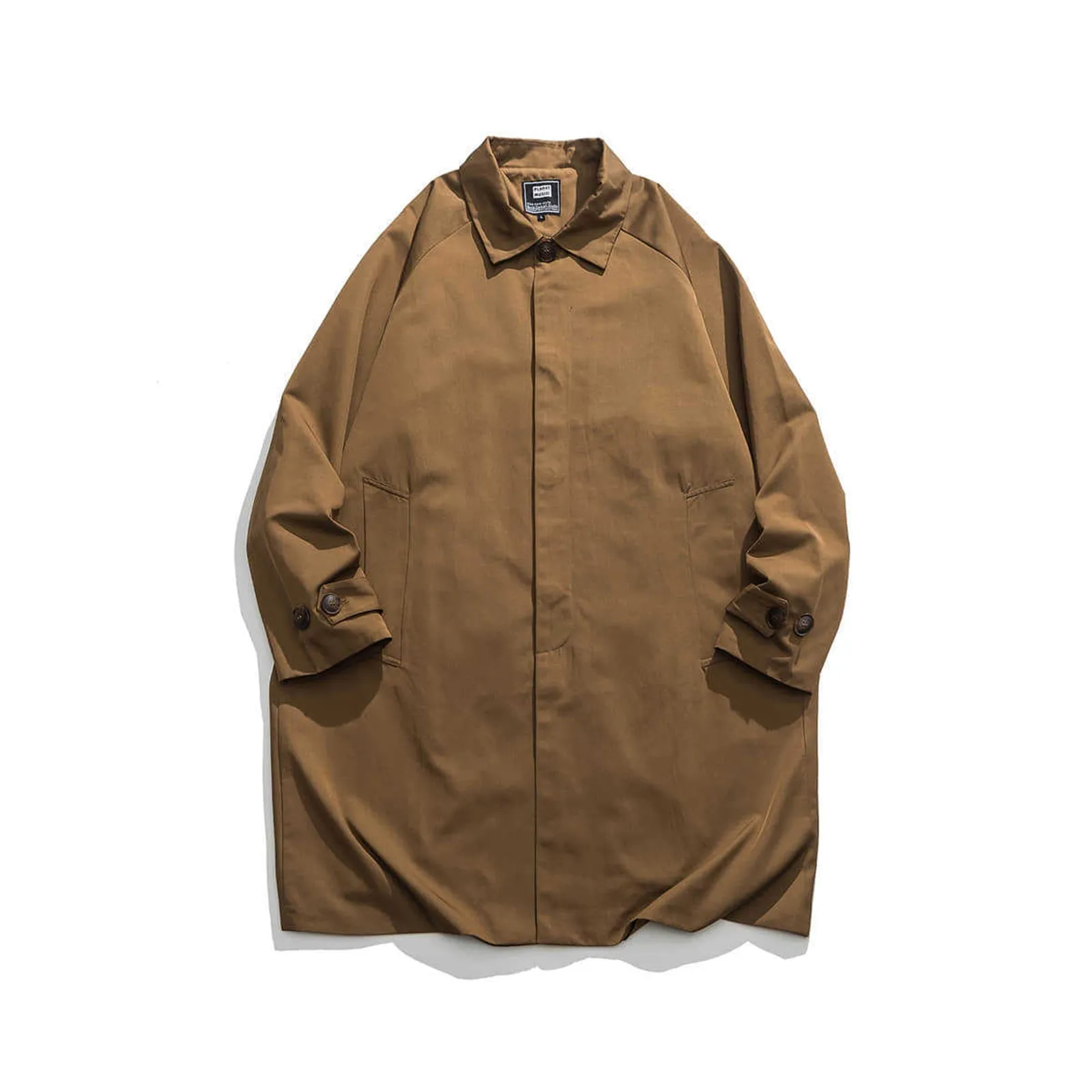 Balmac Mid-length Windbreaker British Classic Lapel Coat Long Jacket