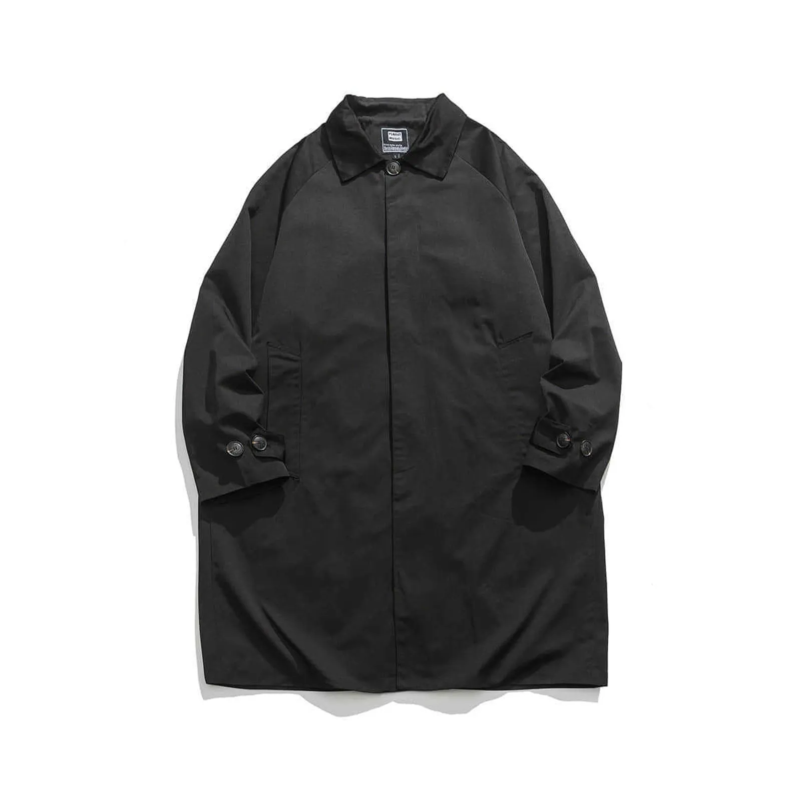 Balmac Mid-length Windbreaker British Classic Lapel Coat Long Jacket