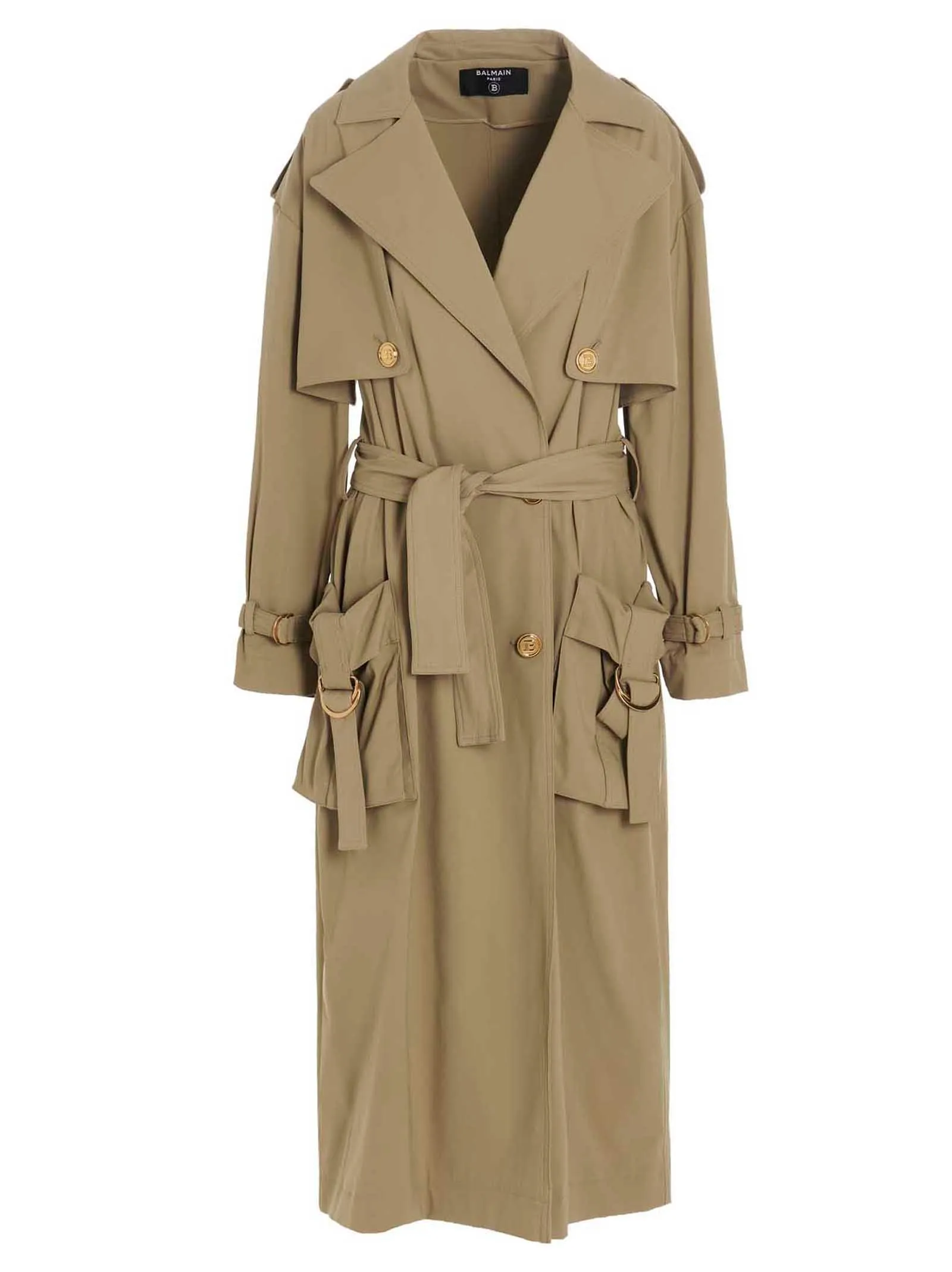 Balmain Belted Double-Breasted Trench Coat