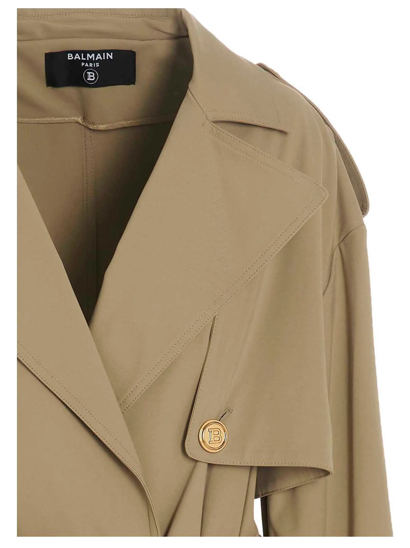 Balmain Belted Double-Breasted Trench Coat