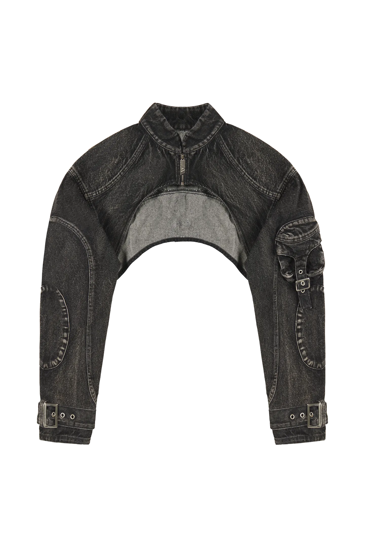 Black Cropped Denim Jacket