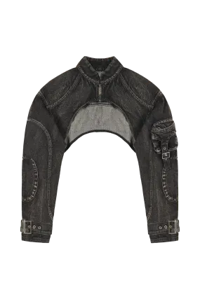 Black Cropped Denim Jacket