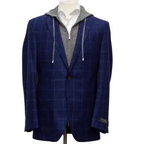 Blue Tonal Windowpane Check Connor Classic Fit Wool Sport Coat - Jack Victor