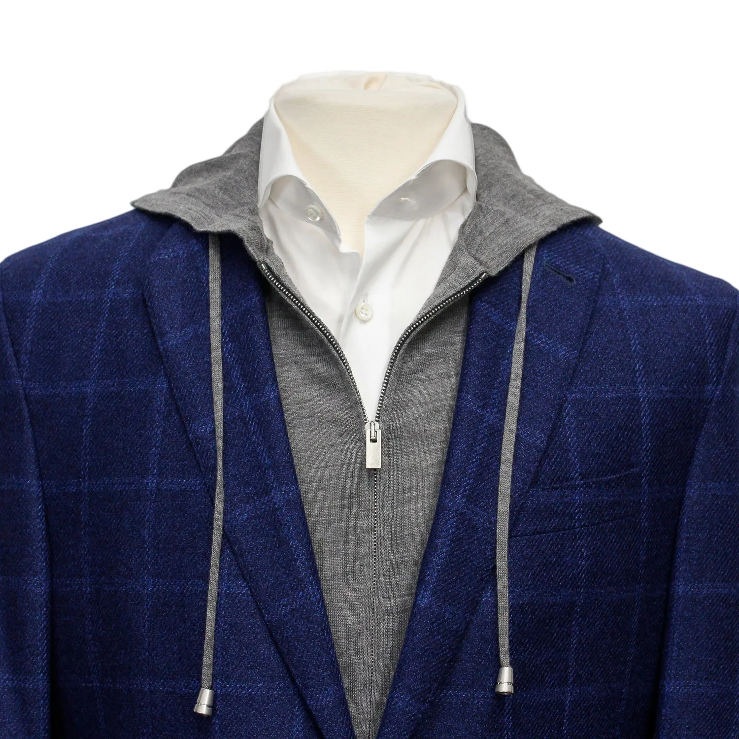 Blue Tonal Windowpane Check Connor Classic Fit Wool Sport Coat - Jack Victor