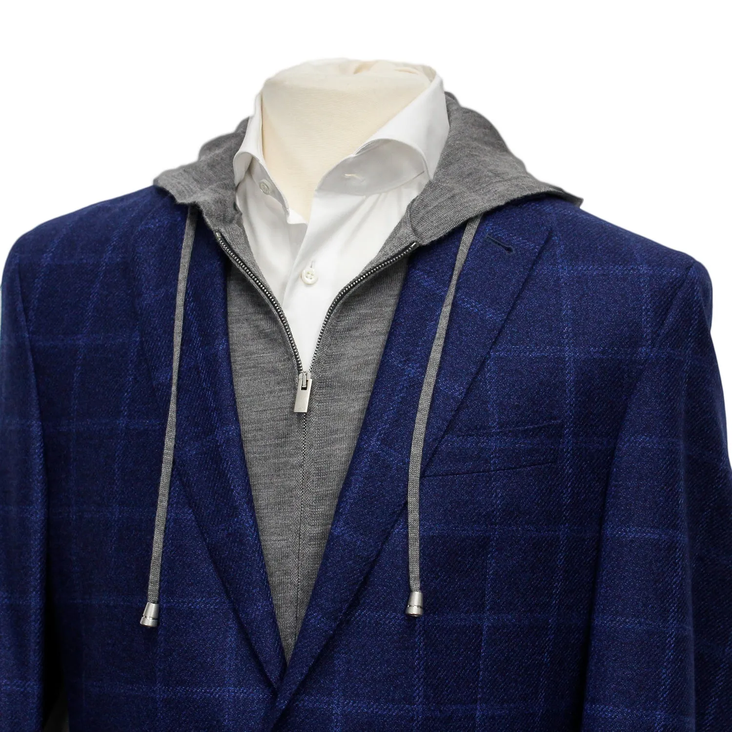 Blue Tonal Windowpane Check Connor Classic Fit Wool Sport Coat - Jack Victor