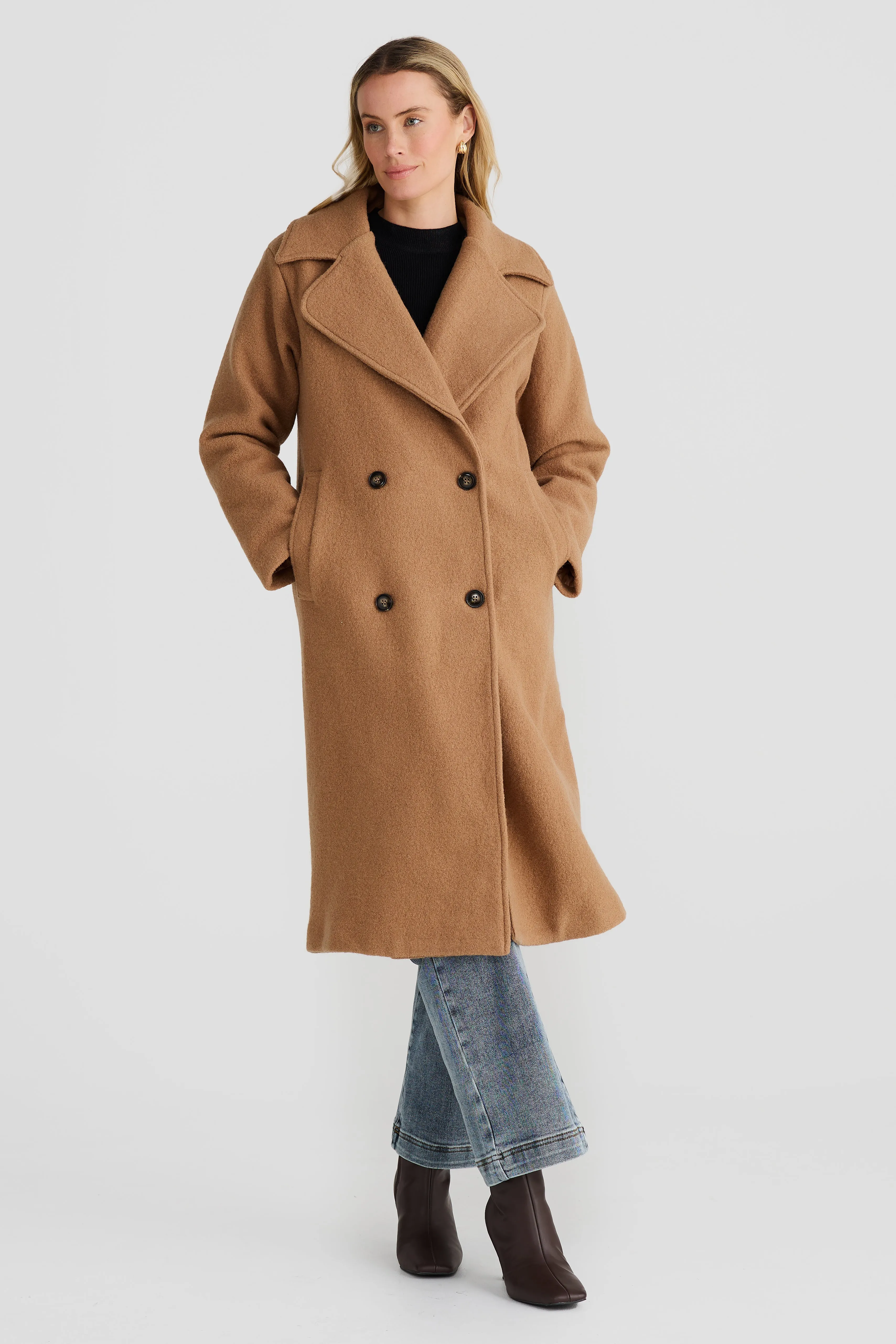 Core Oversized Coat - Hazelnut