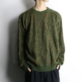 earth color design knit pullover