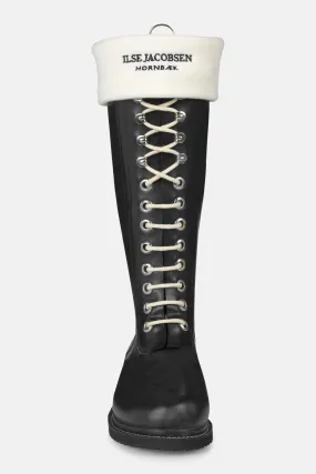 Fleece socks for RUB1 long rainboots - Creme Black