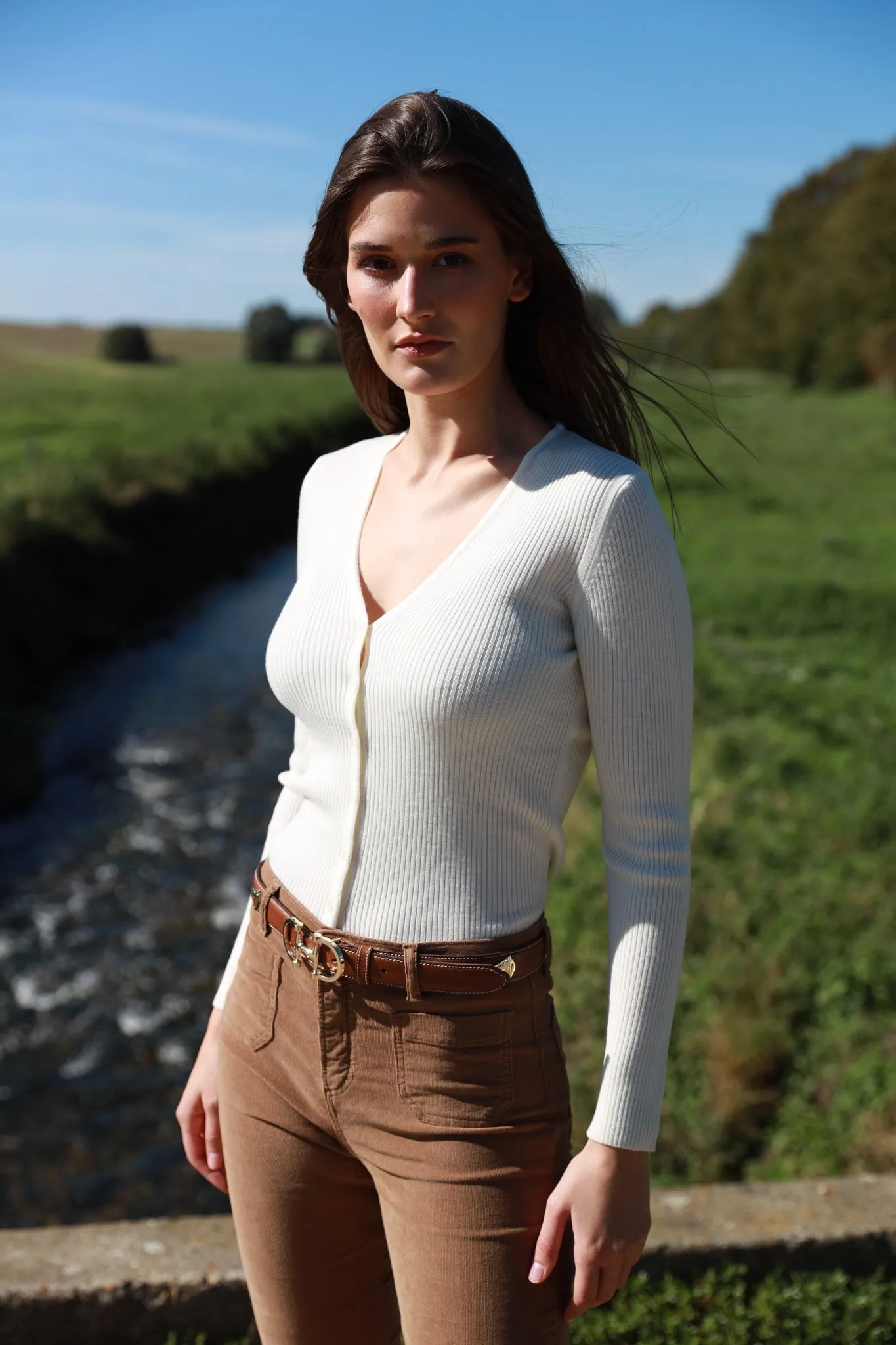 Gilet Agnès 100% laine mérinos - Ecru