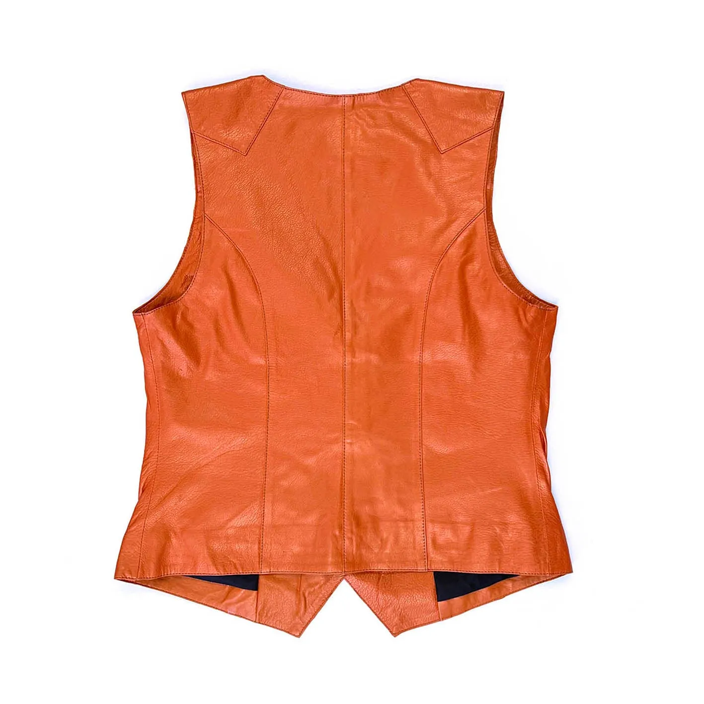 JEPKE Leather Waistcoat / Tangerine Sheen