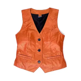 JEPKE Leather Waistcoat / Tangerine Sheen