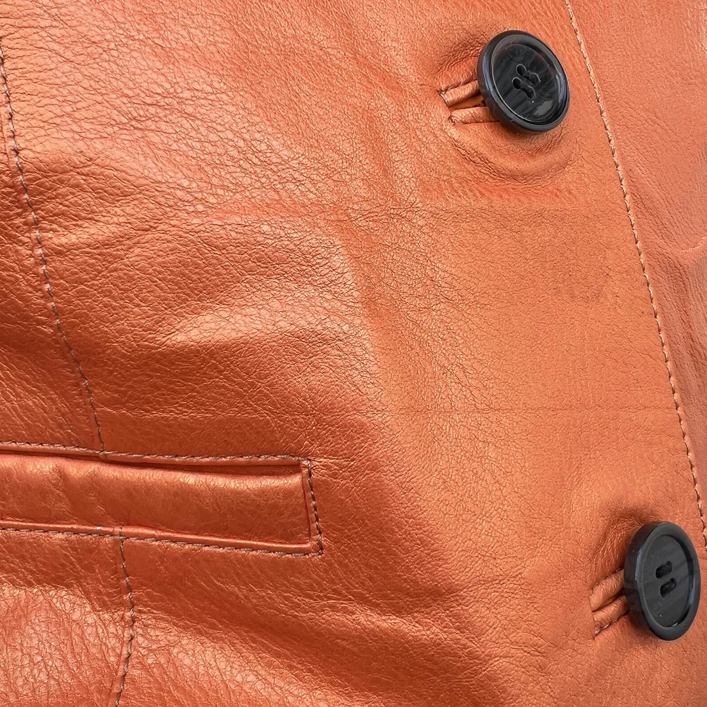 JEPKE Leather Waistcoat / Tangerine Sheen