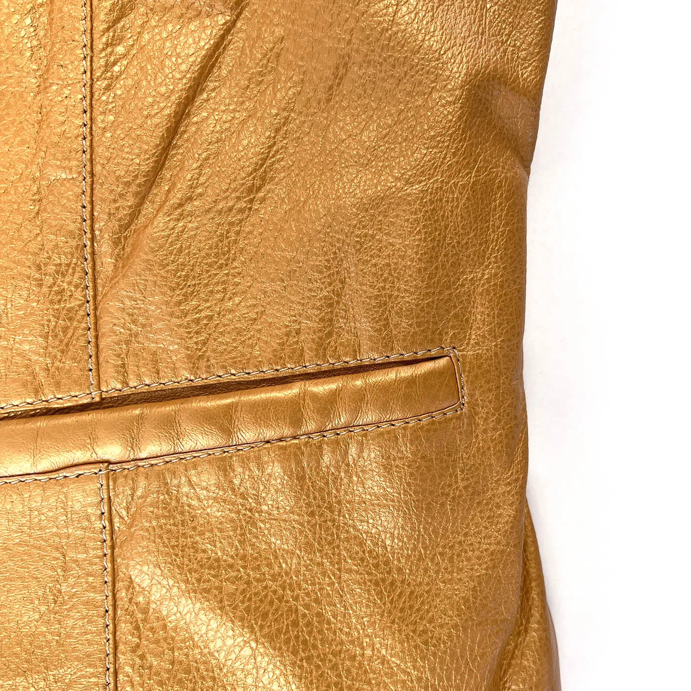 JEPKE Leather Waistcoat / Warm Yellow Gold