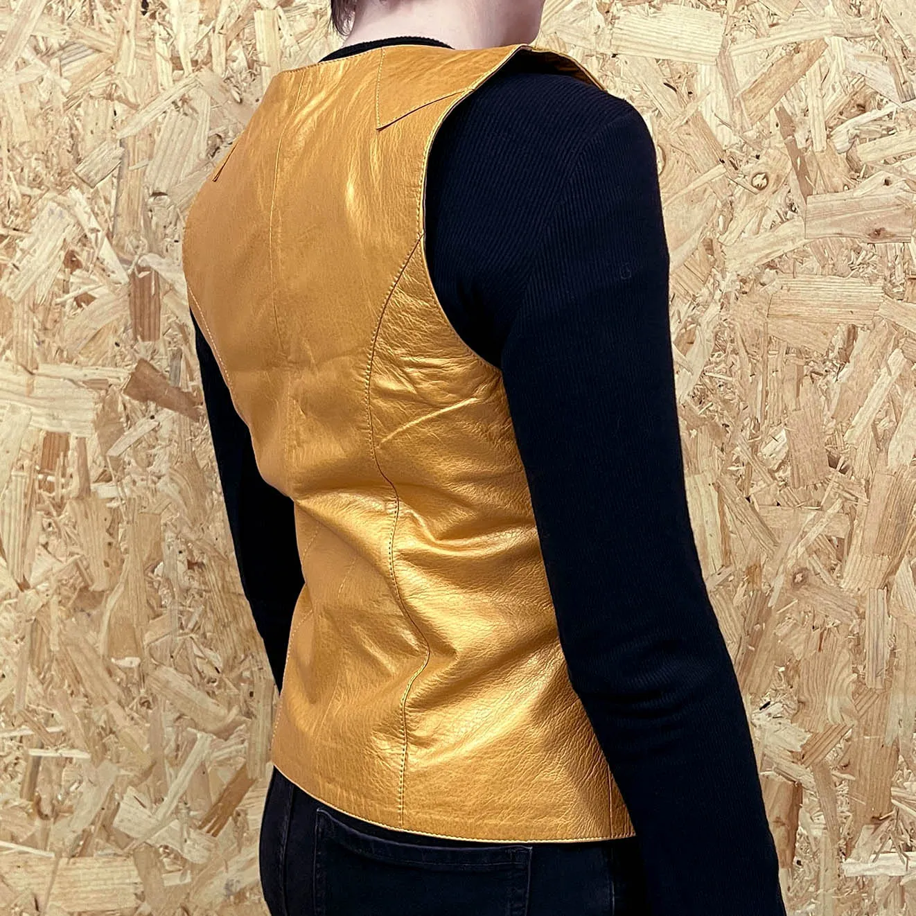 JEPKE Leather Waistcoat / Warm Yellow Gold