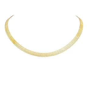 Large Liquid Gold Herringbone Necklace