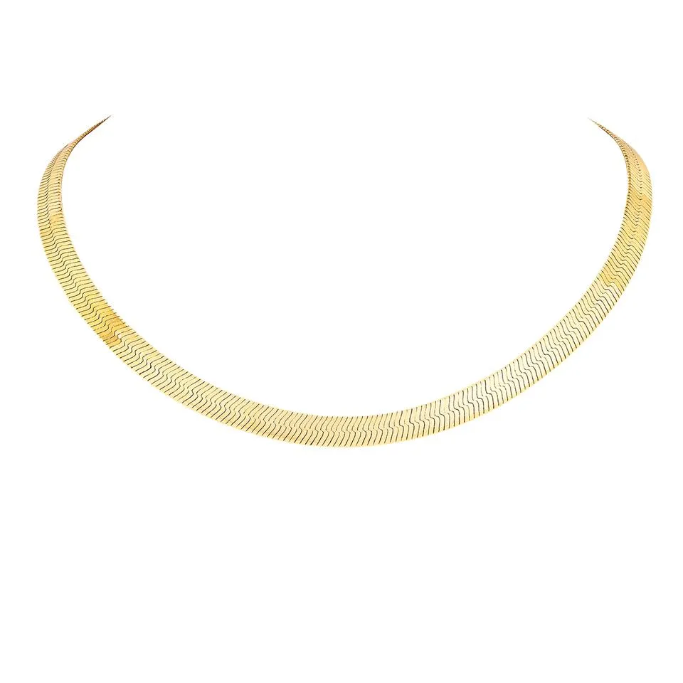 Large Liquid Gold Herringbone Necklace