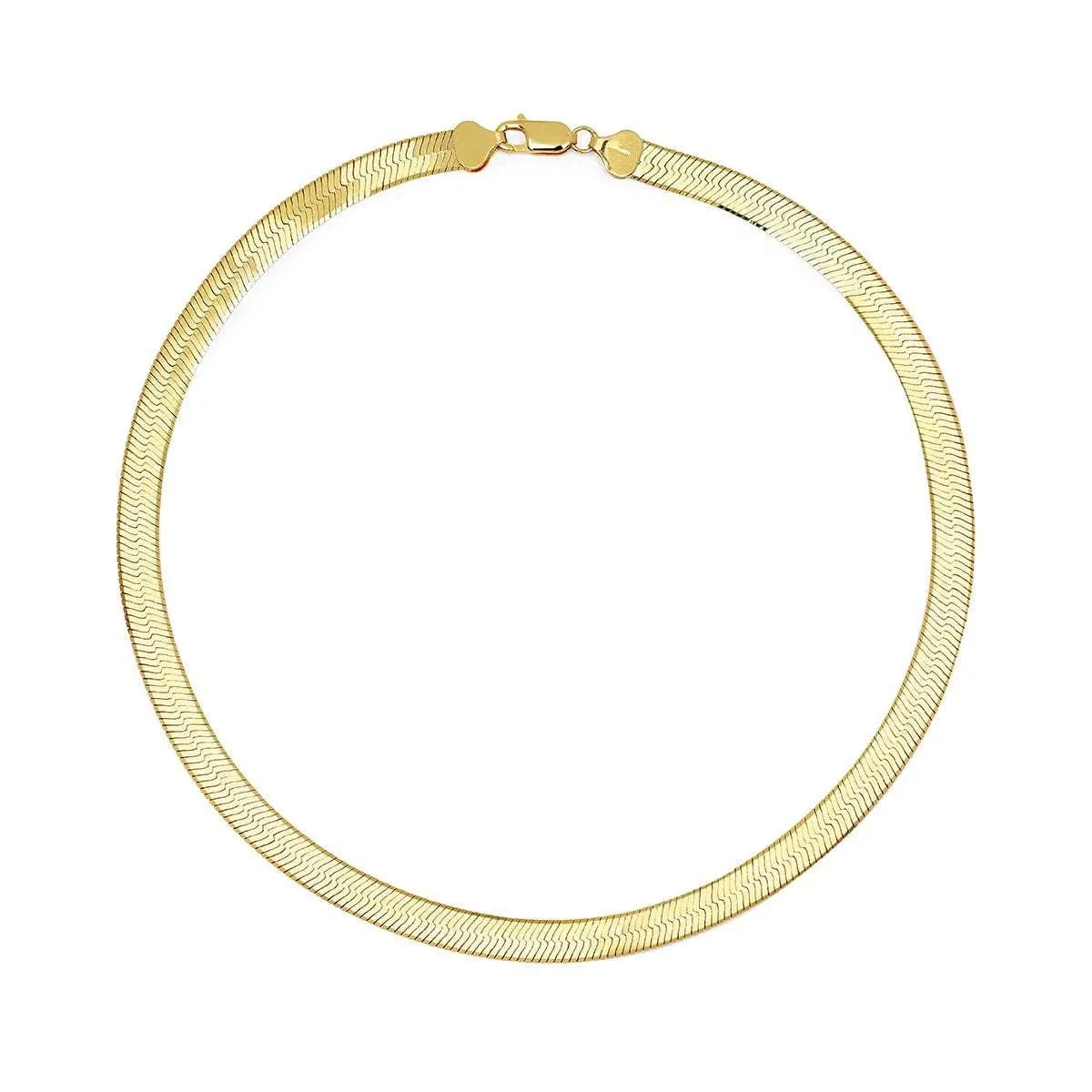 Large Liquid Gold Herringbone Necklace