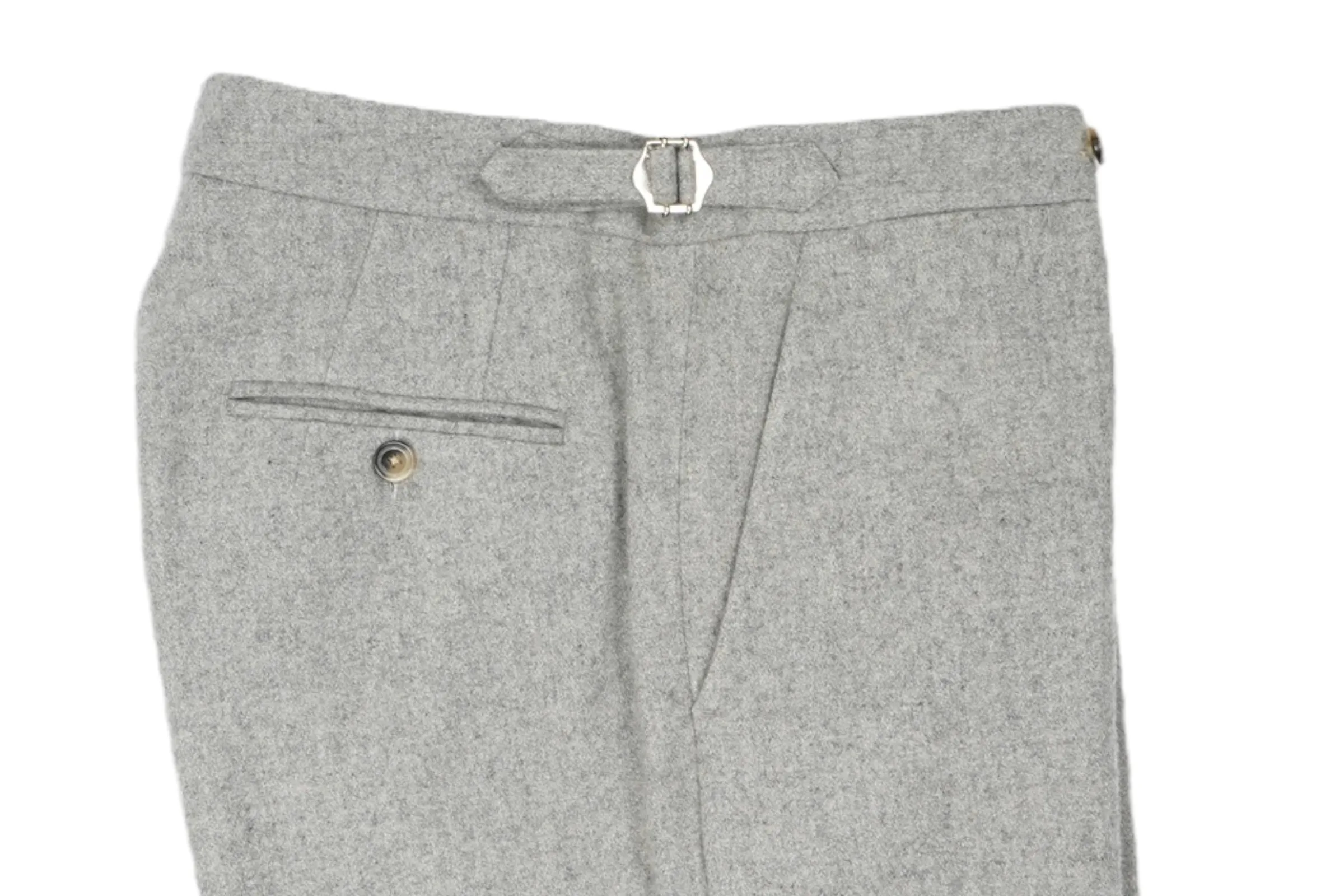 Luxire - Light Grey High Rise Flannel Trouser 48
