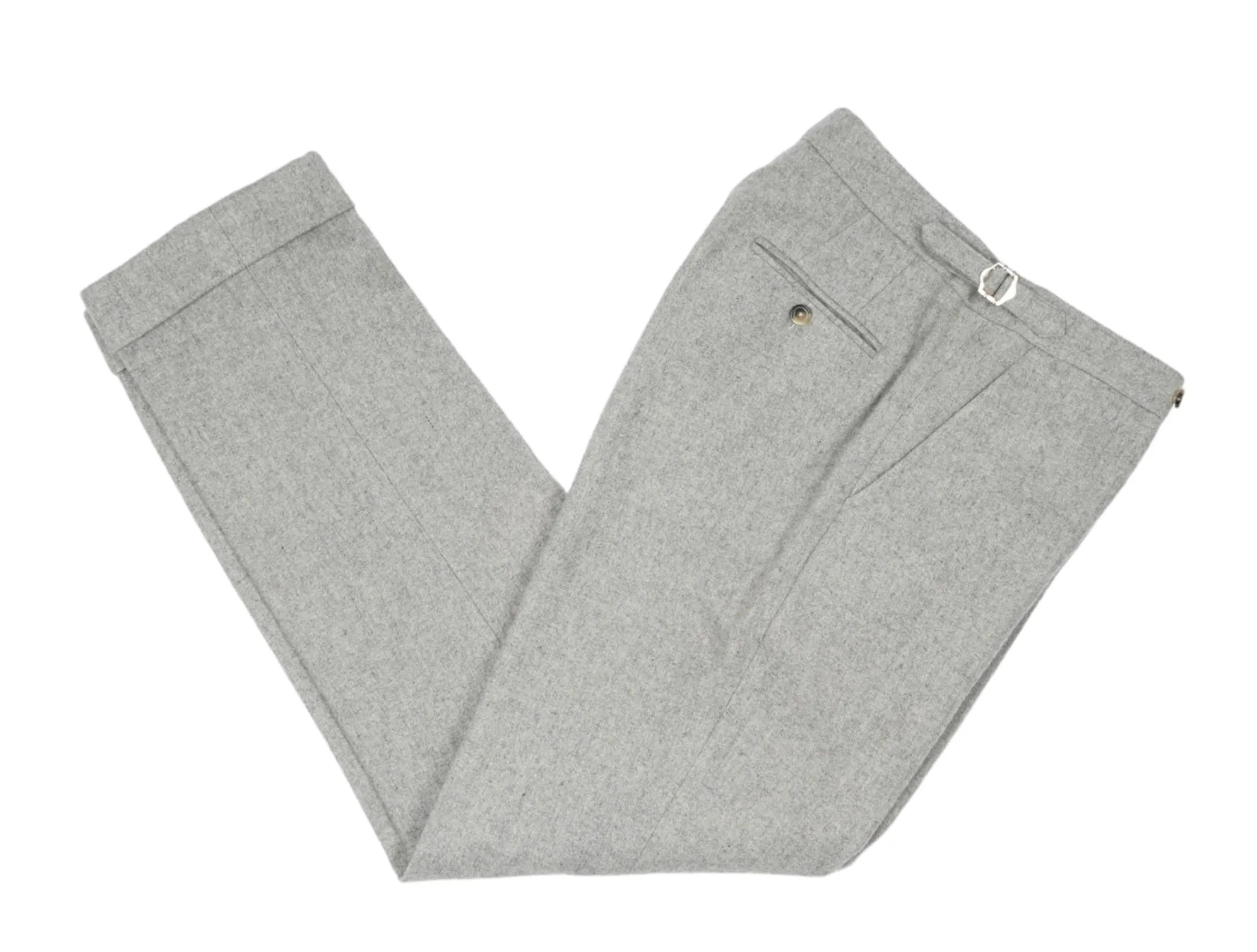 Luxire - Light Grey High Rise Flannel Trouser 48