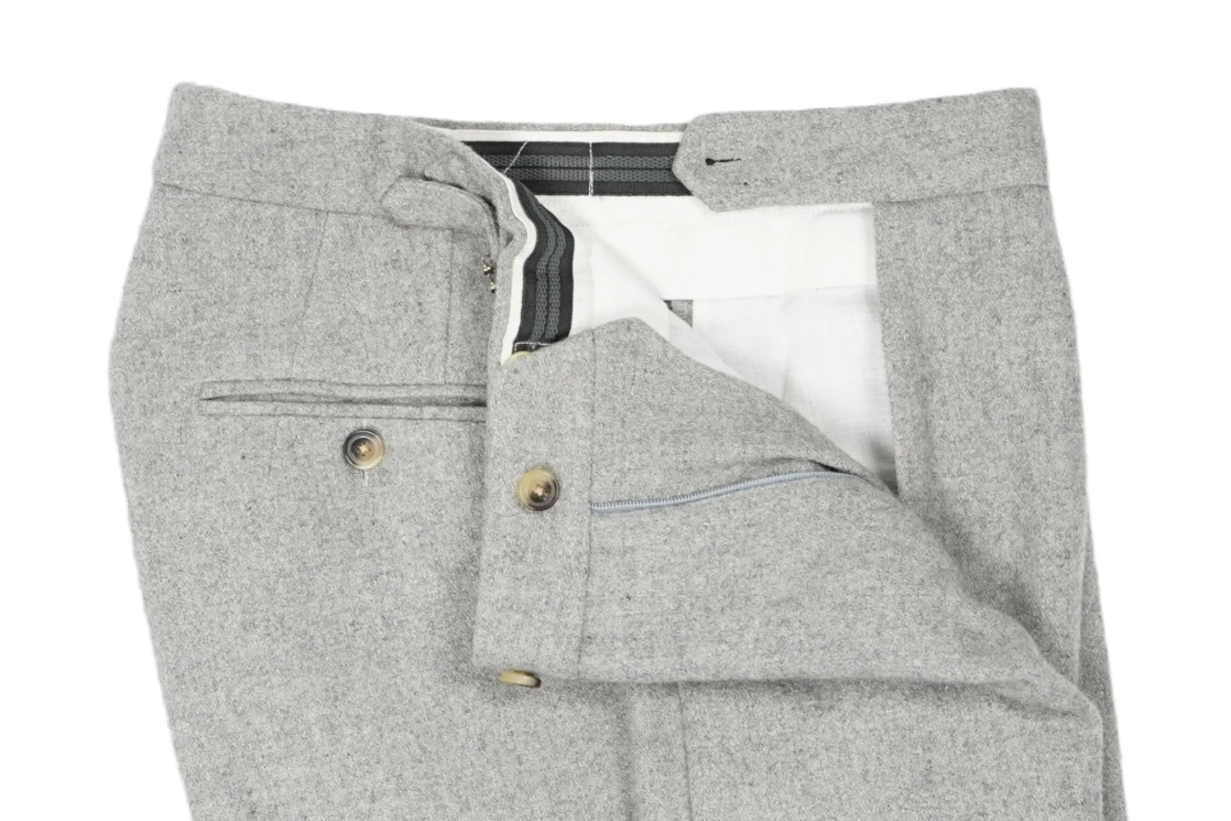 Luxire - Light Grey High Rise Flannel Trouser 48