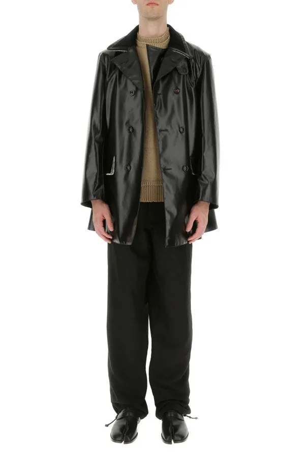 MAISON MARGIELA | Black PVC trench coat