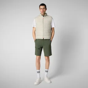 Man's quilted gilet Adam in rainy beige