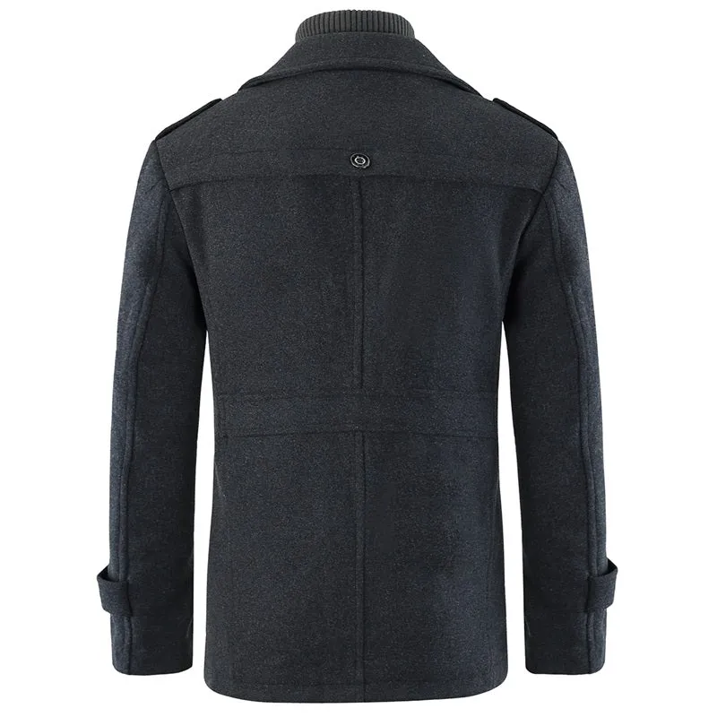 Men's Regular Fit Winter Overcoat Long Wool Coat