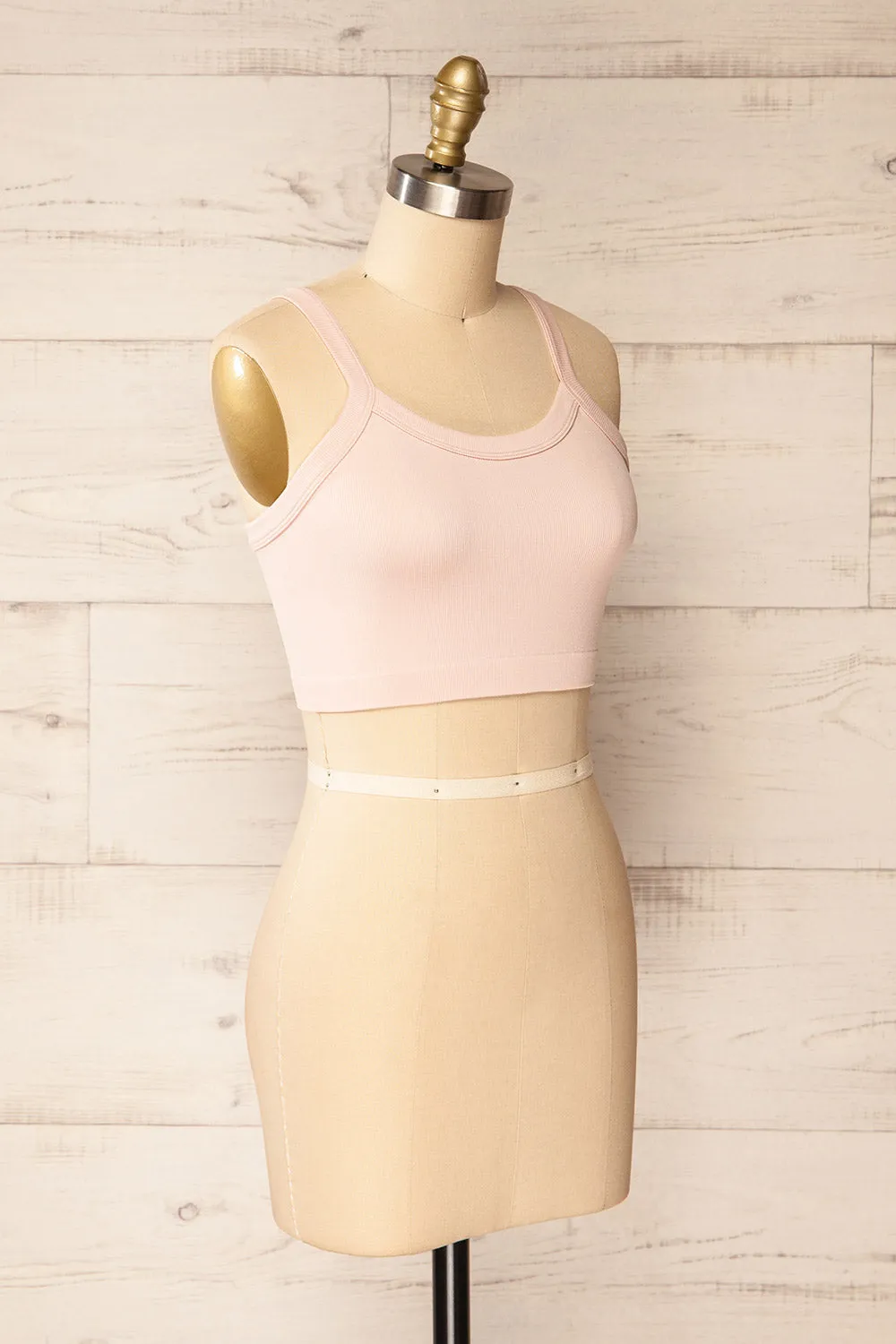Merignas Blush | Cropped Ribbed Cami