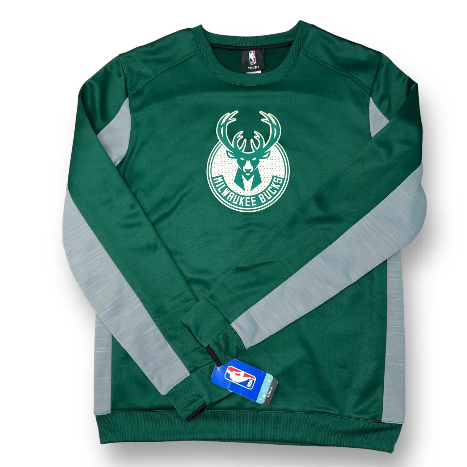 NEW! Boys NBA Size YXL 14/16 Milwaukee Bucks Basketball Pullover