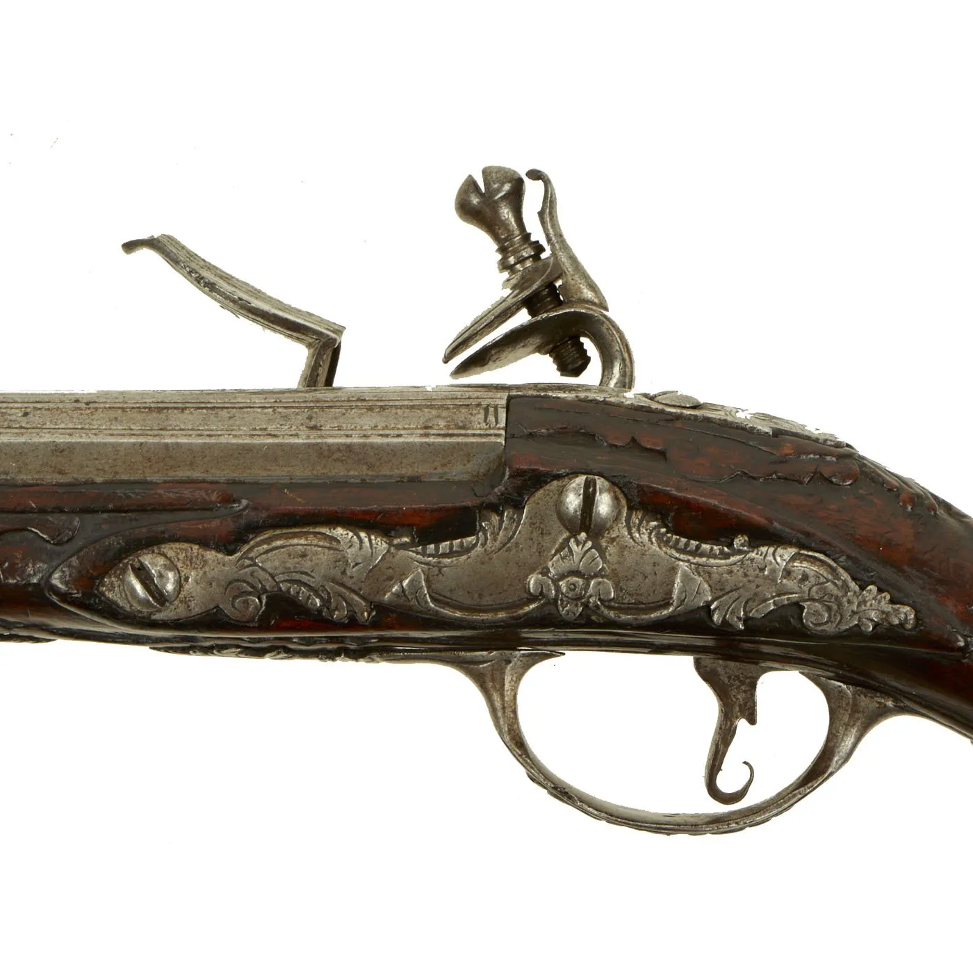 Original Late 18th Century Italian Flintlock Overcoat Pistol by L. Lazarino with Lock by G. Banchi c. 1790 - 1800