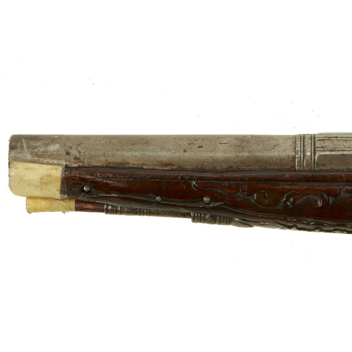 Original Late 18th Century Italian Flintlock Overcoat Pistol by L. Lazarino with Lock by G. Banchi c. 1790 - 1800