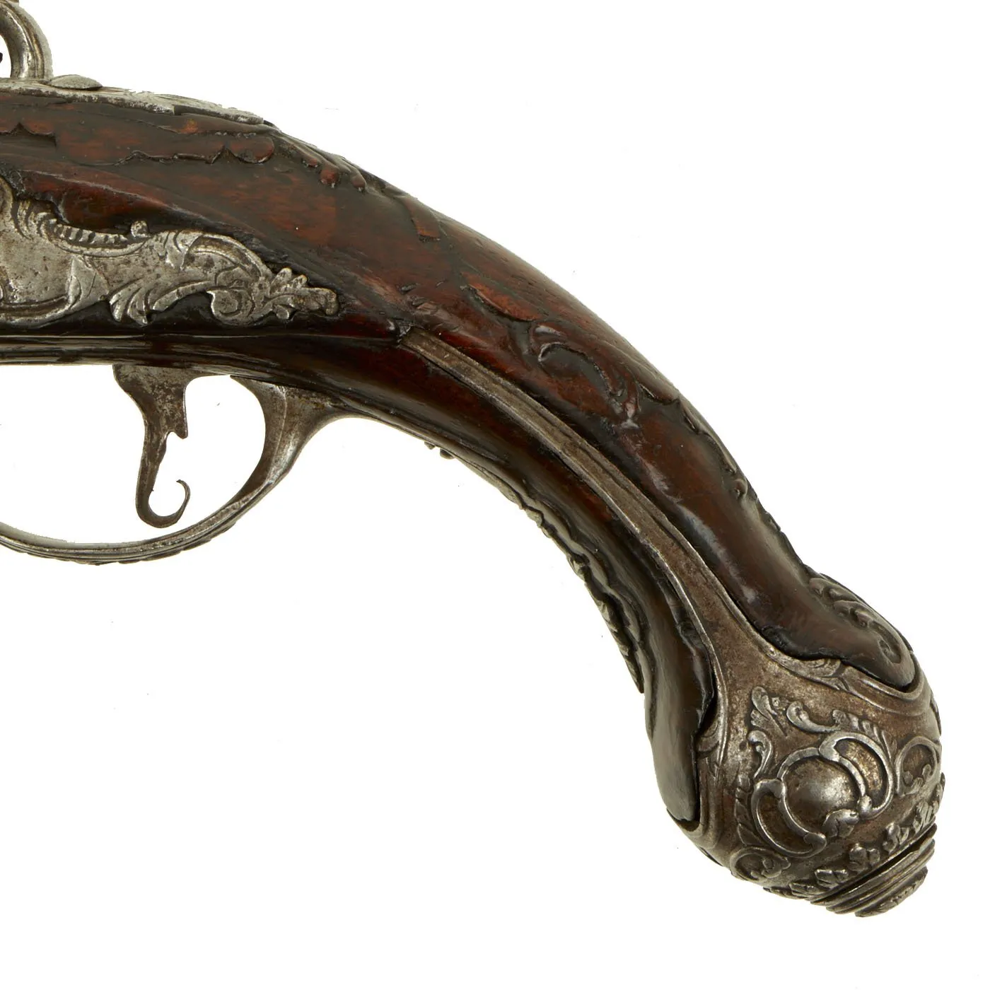 Original Late 18th Century Italian Flintlock Overcoat Pistol by L. Lazarino with Lock by G. Banchi c. 1790 - 1800
