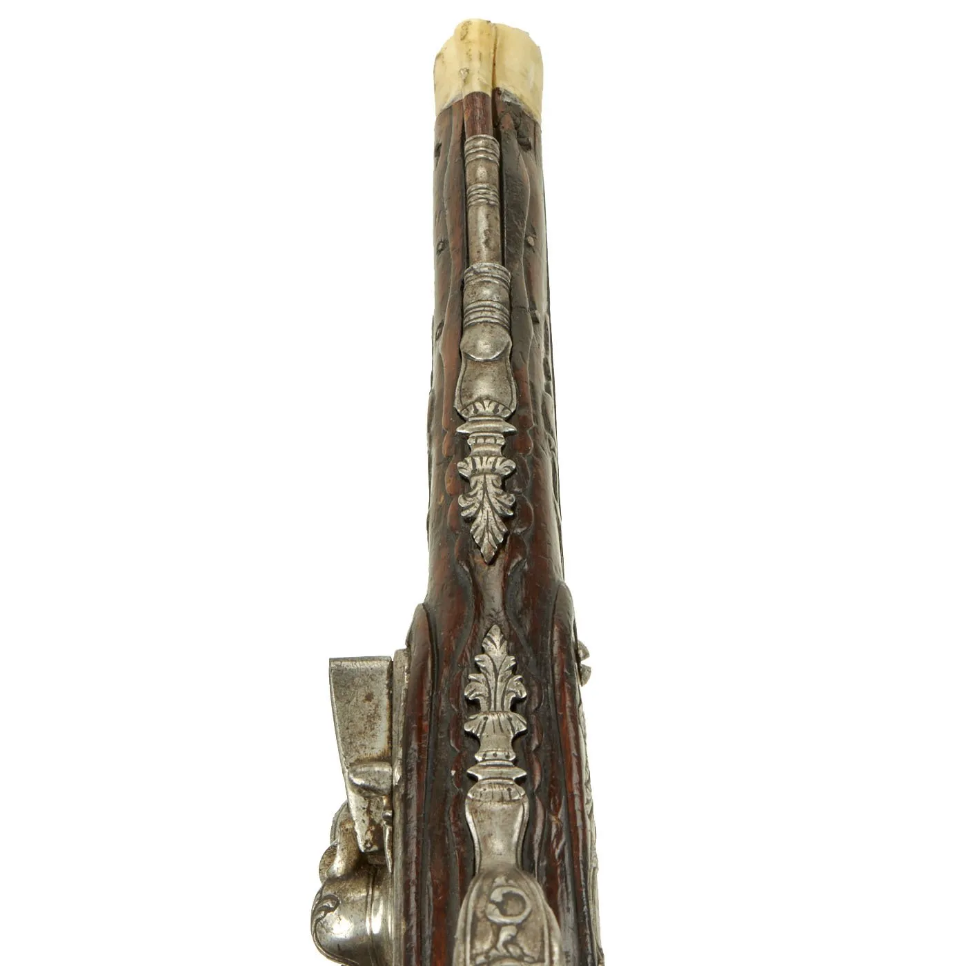 Original Late 18th Century Italian Flintlock Overcoat Pistol by L. Lazarino with Lock by G. Banchi c. 1790 - 1800