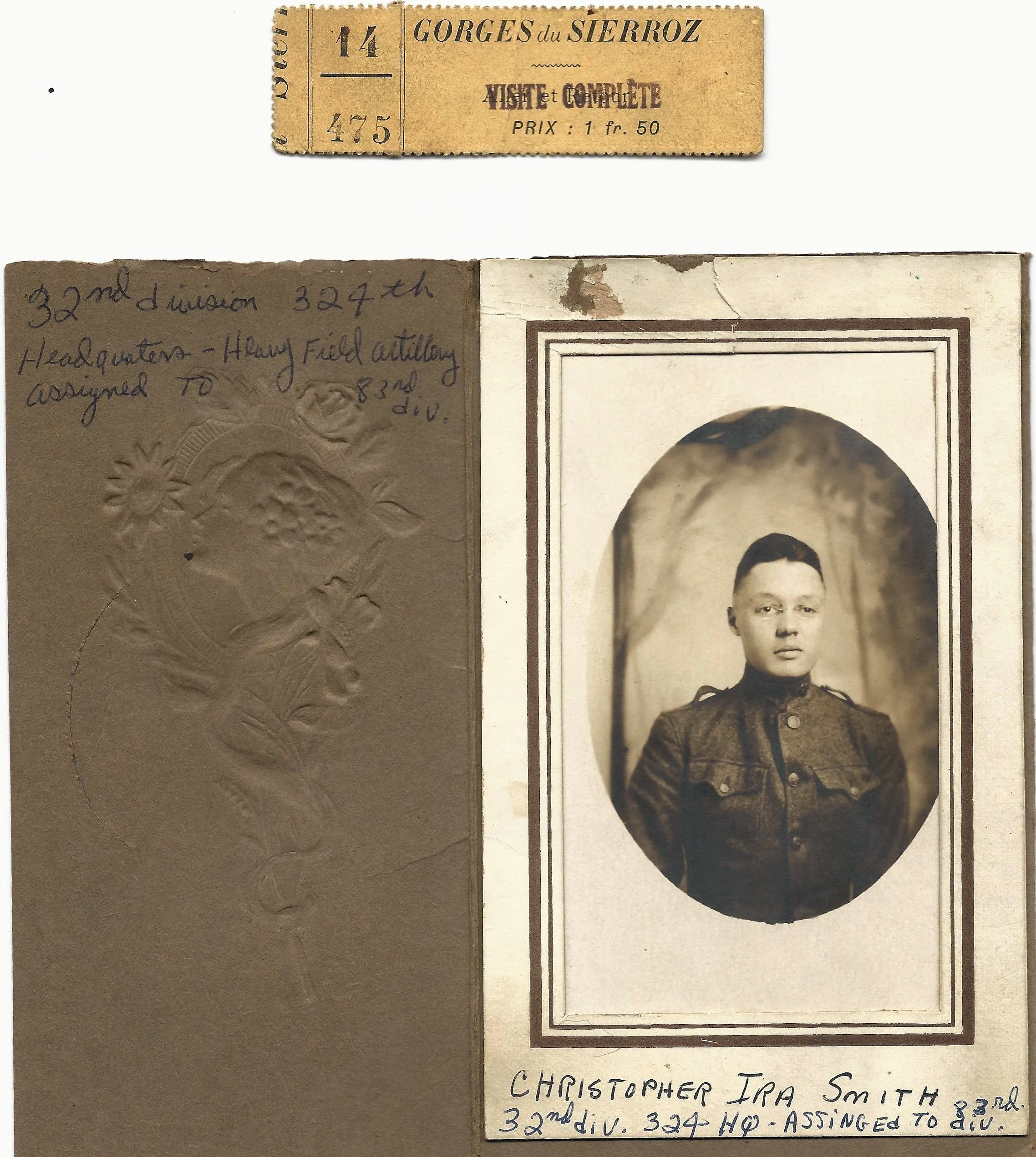 Original U.S. WWI 32nd Division 324th Field Artillery Named Grouping