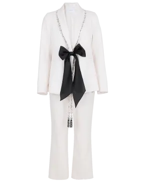 Pearl Embroidered Jacket With Cropped Pant
