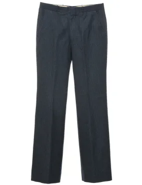 Pinstriped Navy Trousers - W29 L30