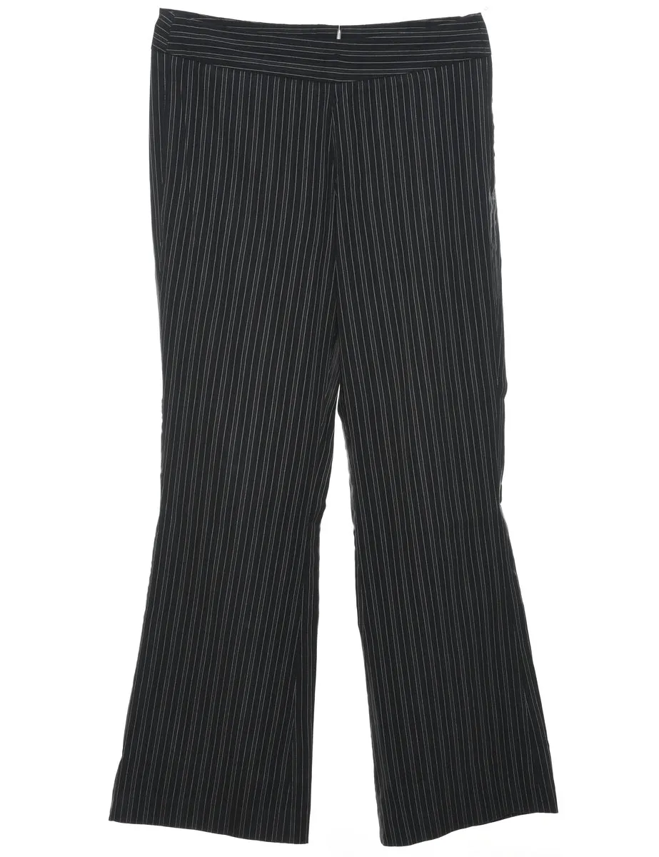 Pinstripes Black Trousers - W30 L29