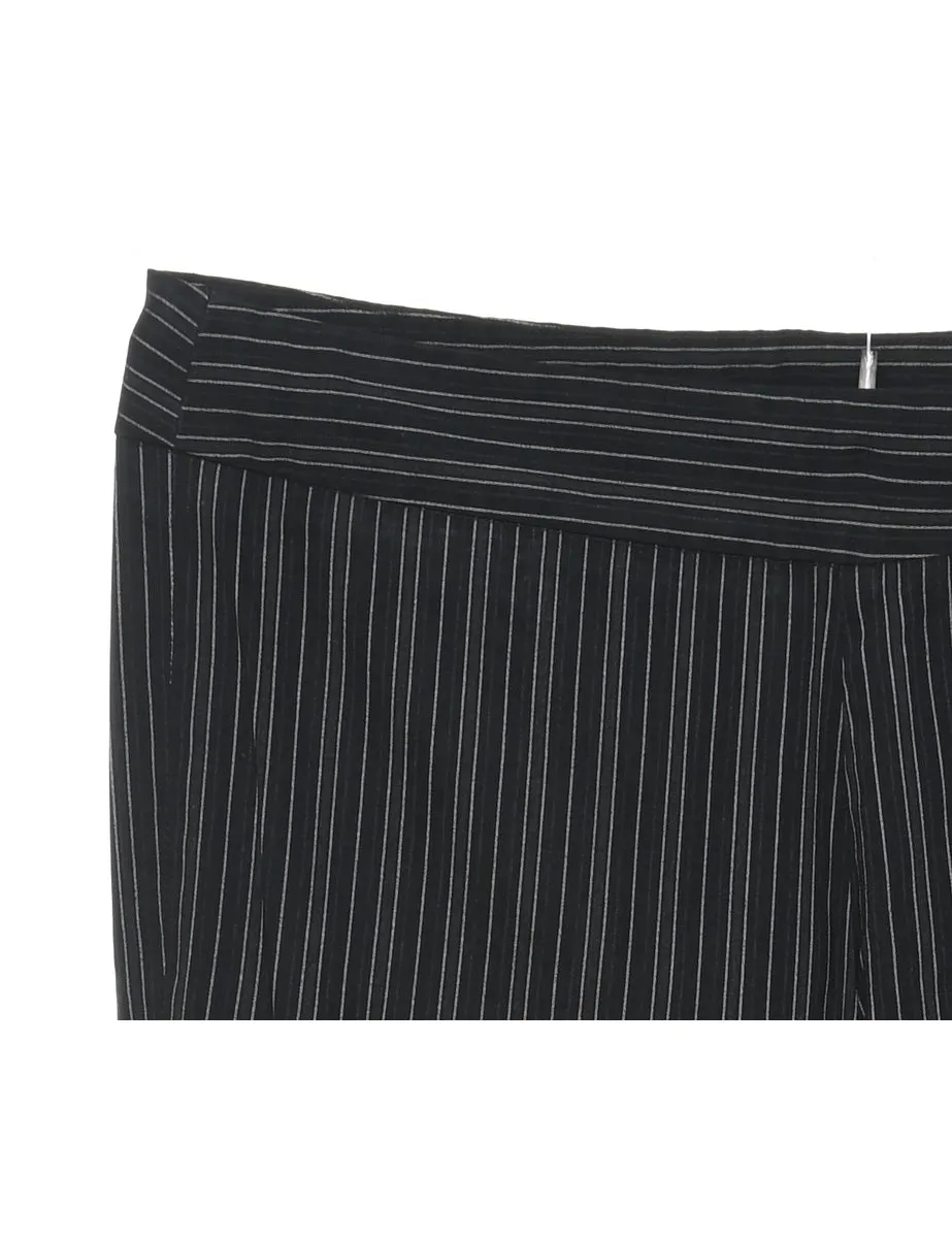 Pinstripes Black Trousers - W30 L29
