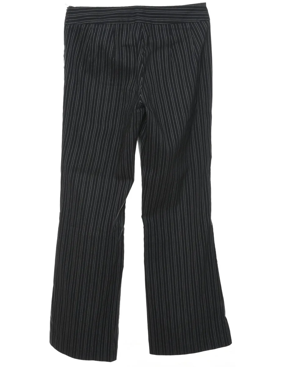Pinstripes Black Trousers - W30 L29