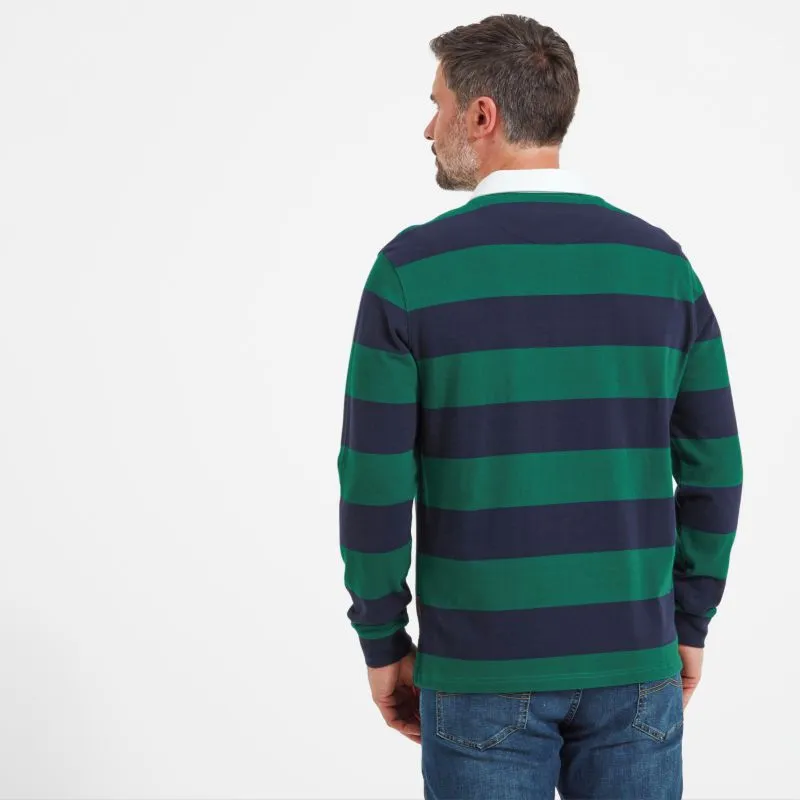 Schoffel St Mawes Mens Rugby Shirt - Navy/Green Stripe