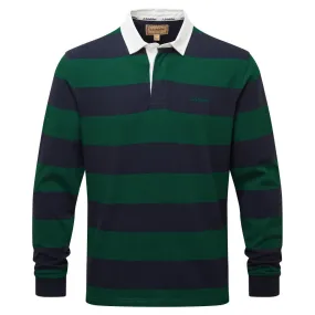 Schoffel St Mawes Mens Rugby Shirt - Navy/Green Stripe