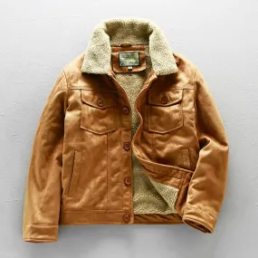 Shearling-Lined Suede Pilot Jacket