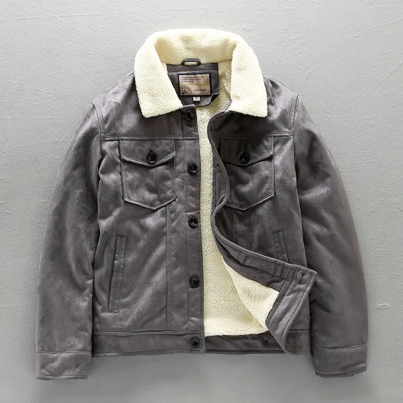 Shearling-Lined Suede Pilot Jacket