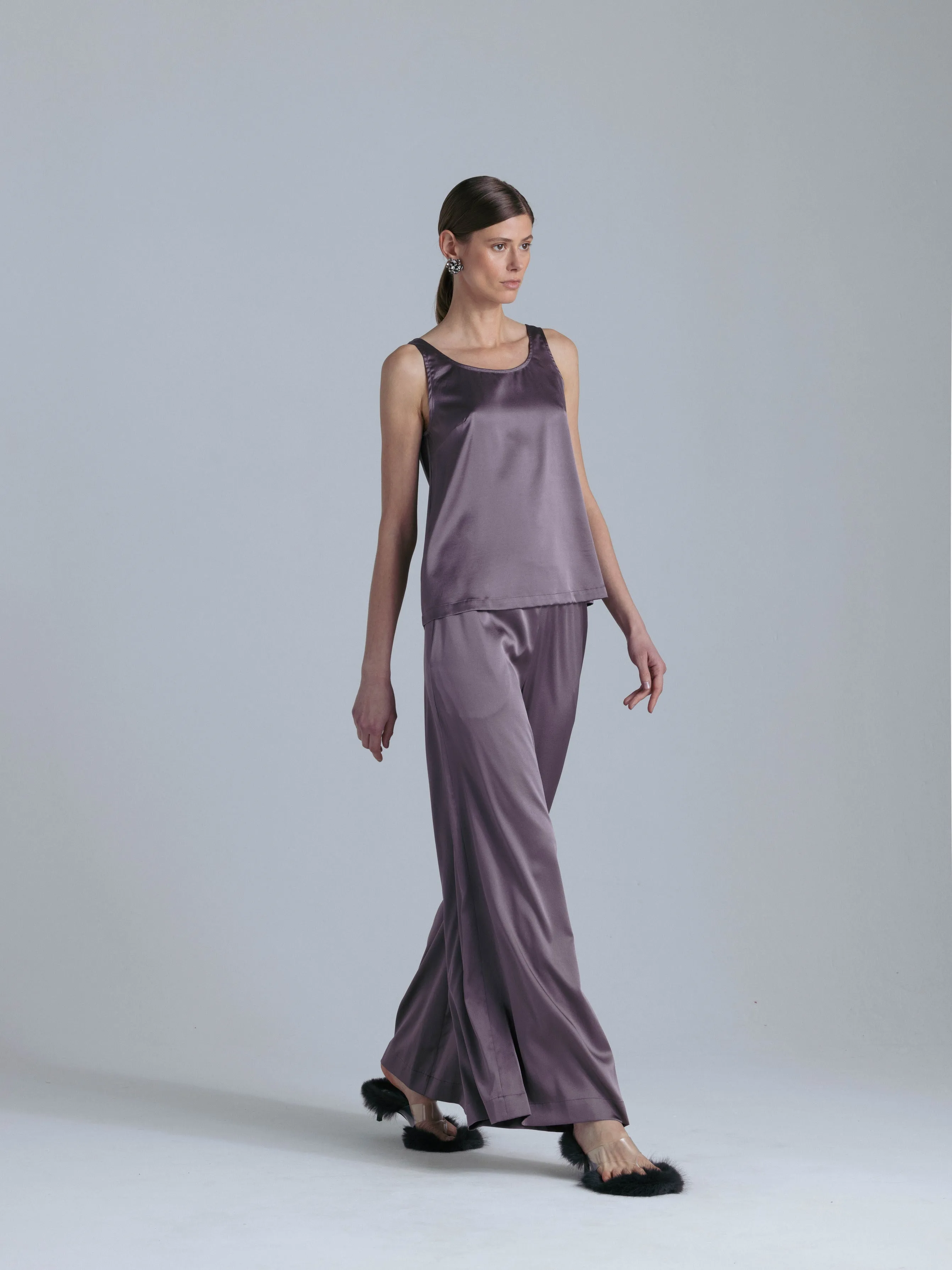 Silk Camisole Set 'Alana' in Noble Purple