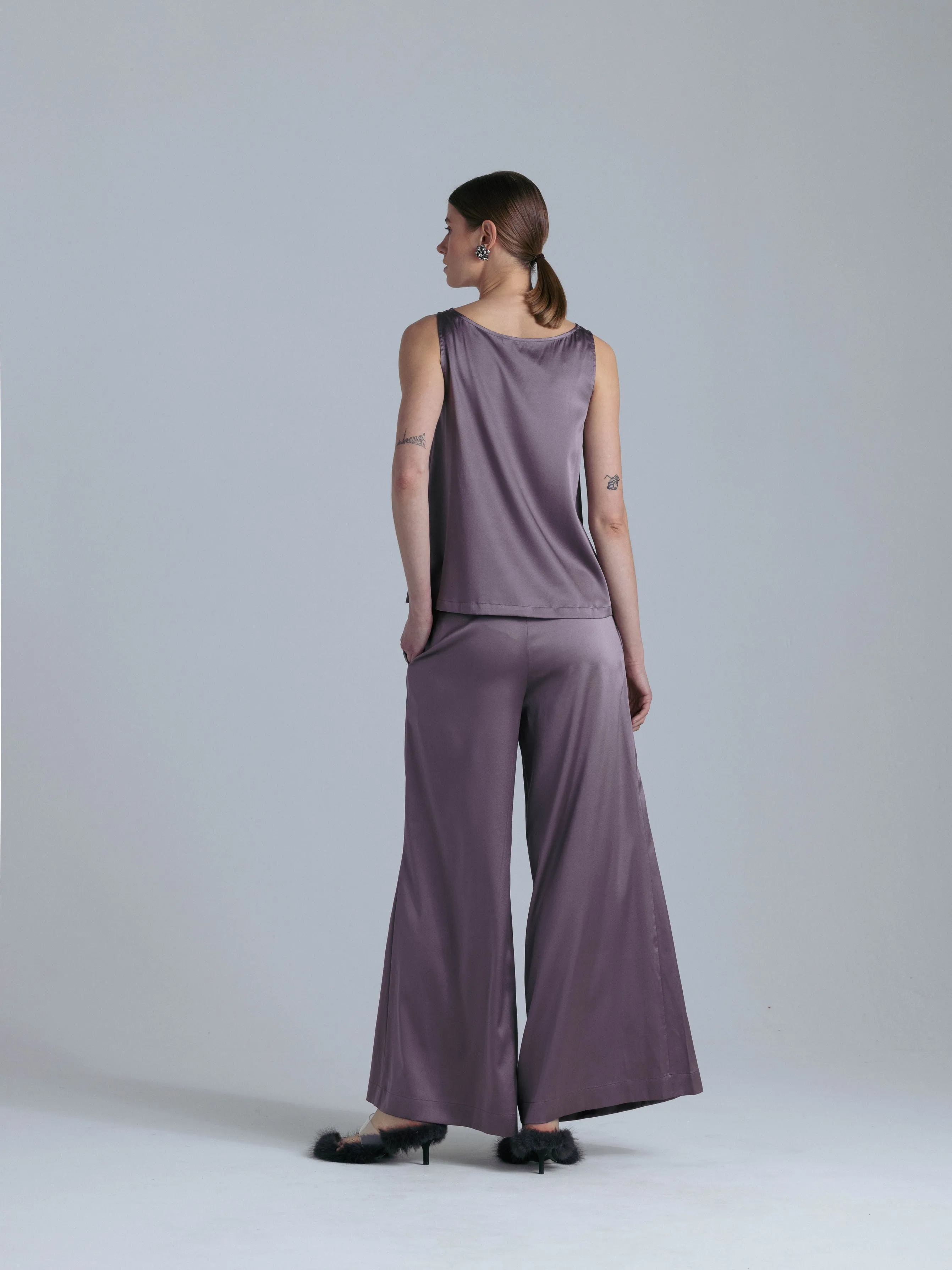 Silk Camisole Set 'Alana' in Noble Purple