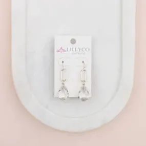 Silver Link with Crystal Drop Earring
