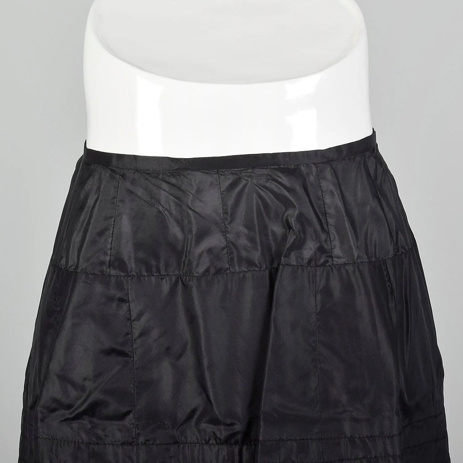 Small 1950s Black Quilted Underpinning Slip
