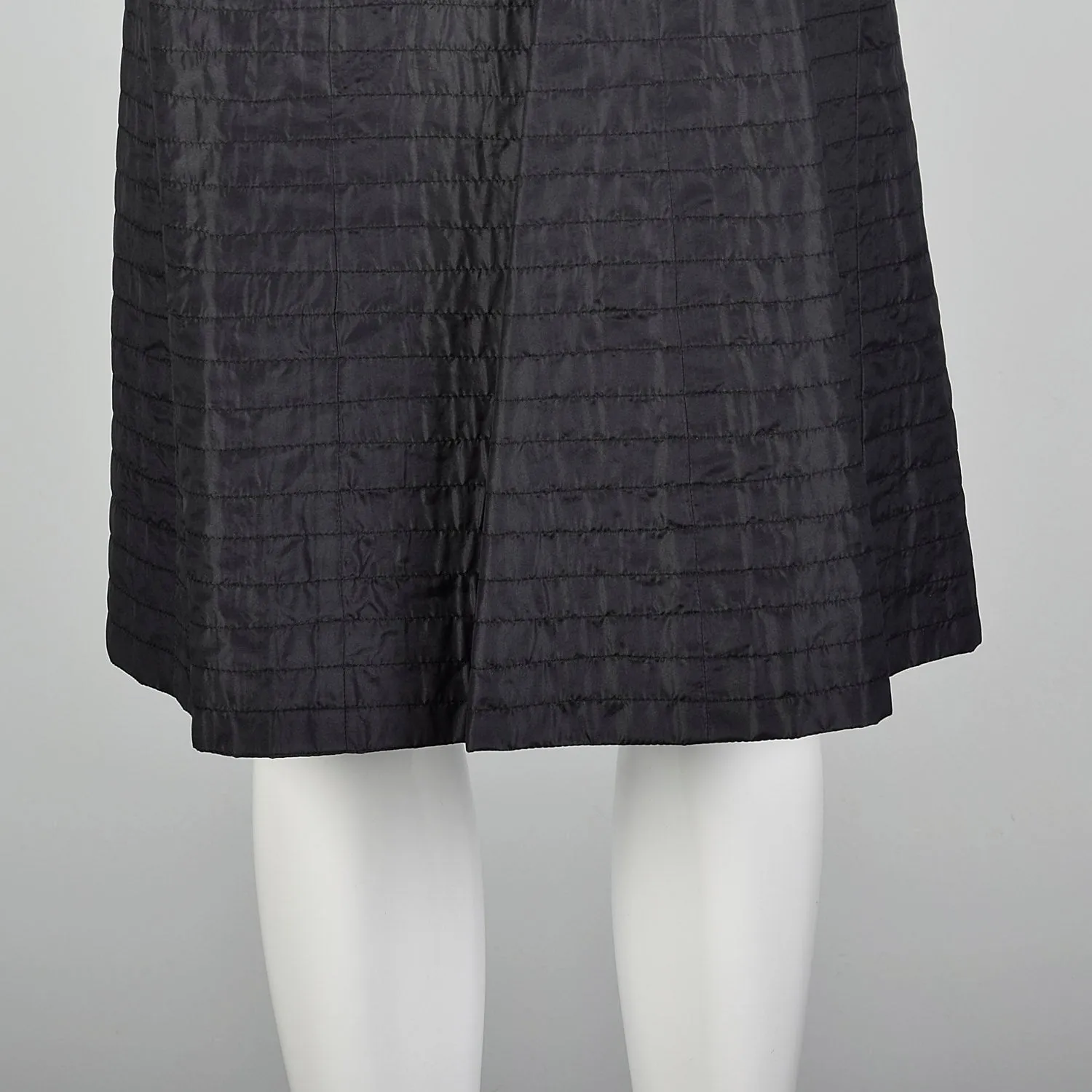 Small 1950s Black Quilted Underpinning Slip